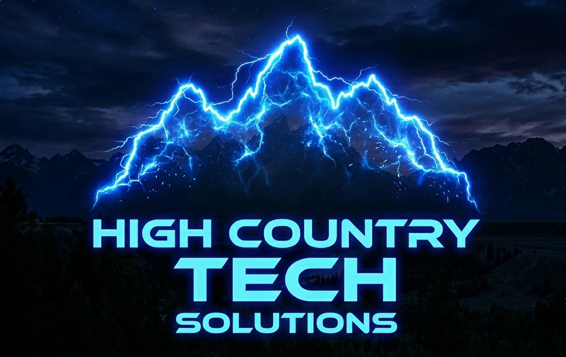 High Country Tech Solutions cinematic brand banner showcasing web design work